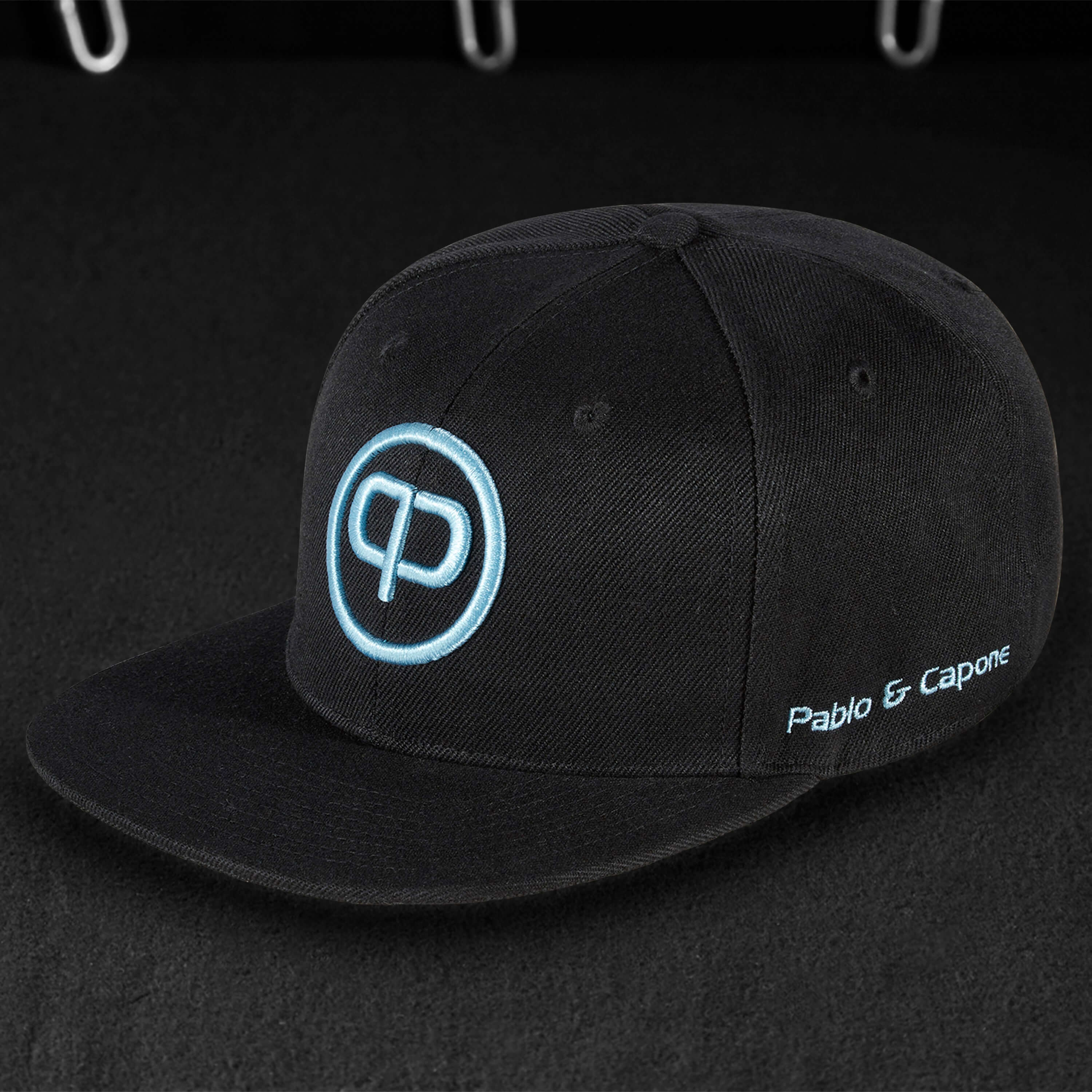 Snapback Cap - Black & Ice Blue