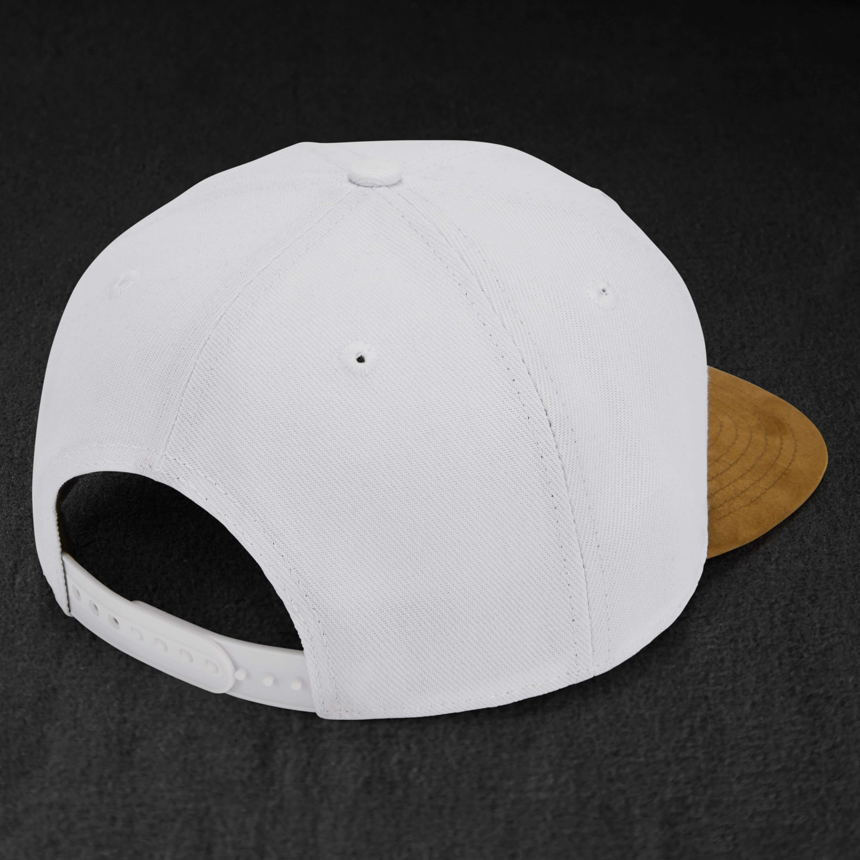 Snapback Cap - White & Suede