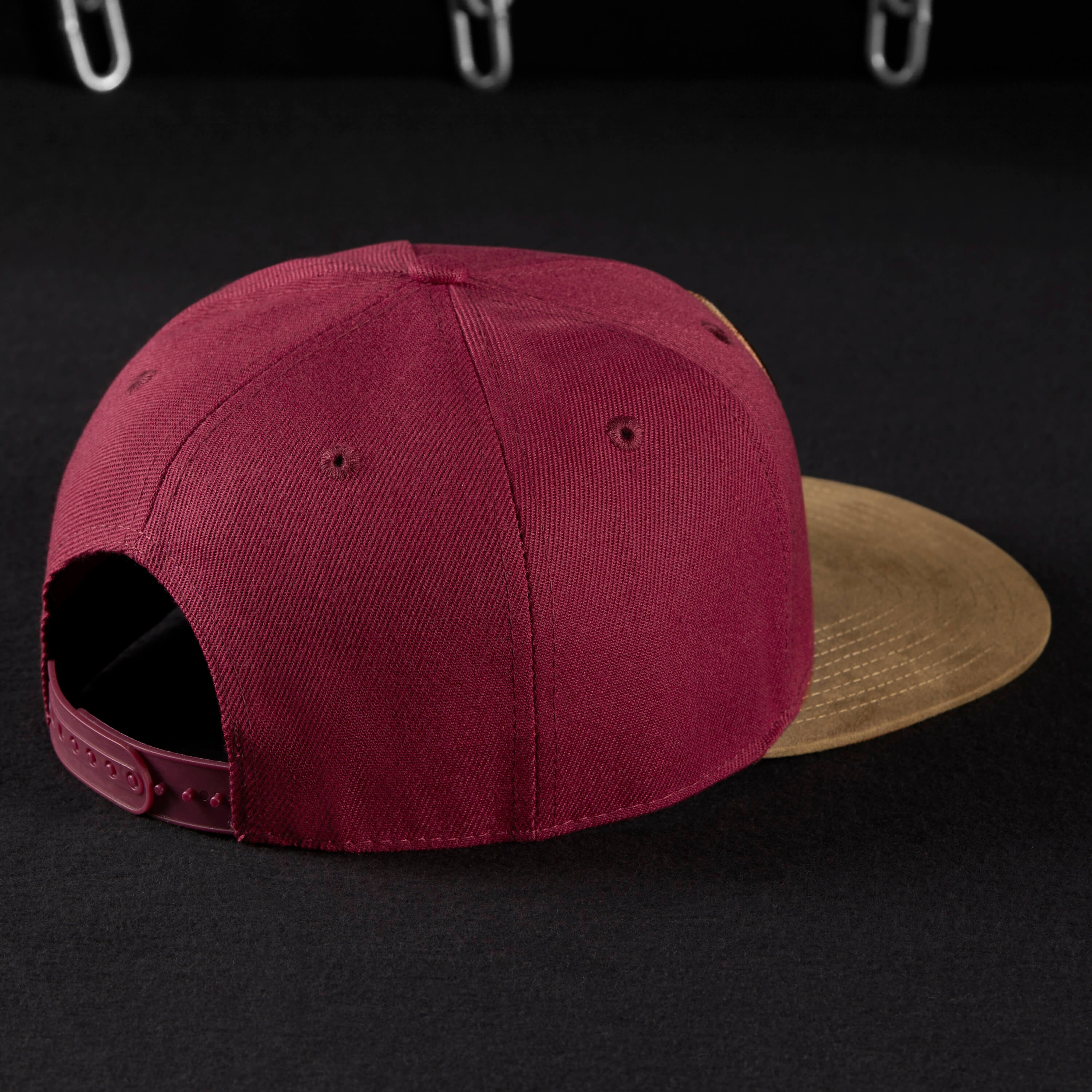 Snapback Cap - Burgundy & Suede