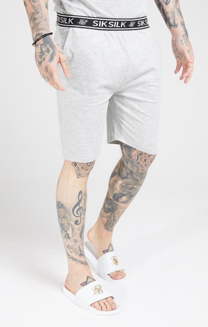 SikSilk - Loose Fit Jersey Shorts - Grey Marl