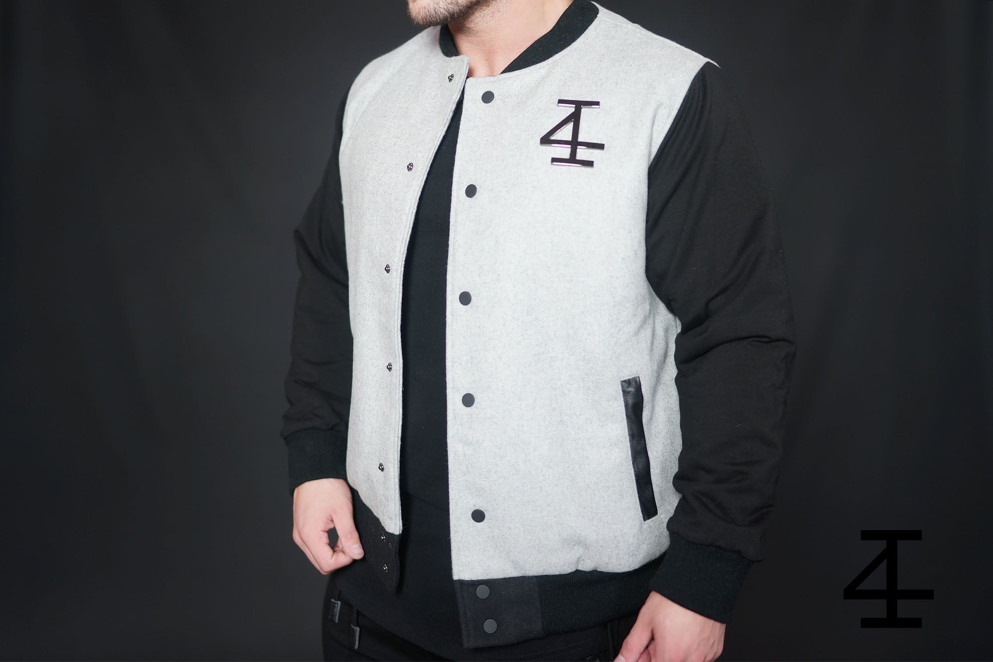 4Invictus - Gun Metal Varsity – Grey Melange - Seitlich